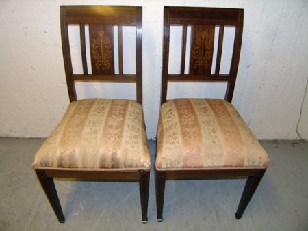 5908 - 2 x zidle biedermeier styl s intarsii renovacni objekt 1 kus 900 kc